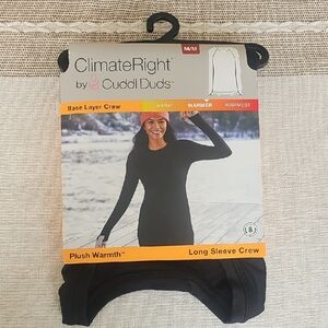 Cuddl Duds ClimateRight Black Long Sleeve Crew - M/M